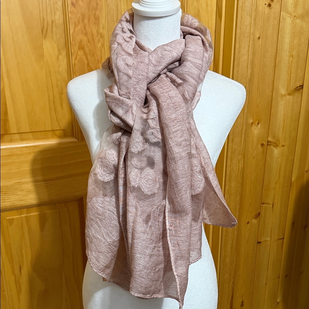 Susan Graver Dusty Rose Shimmer Wrap Scarf